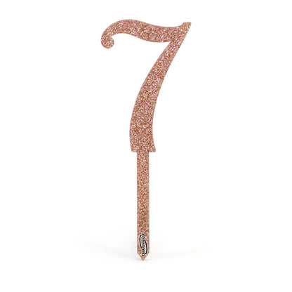Rose Gold Glitter Numbers 0-9 Acrylic Cake Toppers
