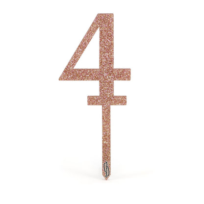 Rose Gold Glitter Numbers 0-9 Acrylic Cake Toppers