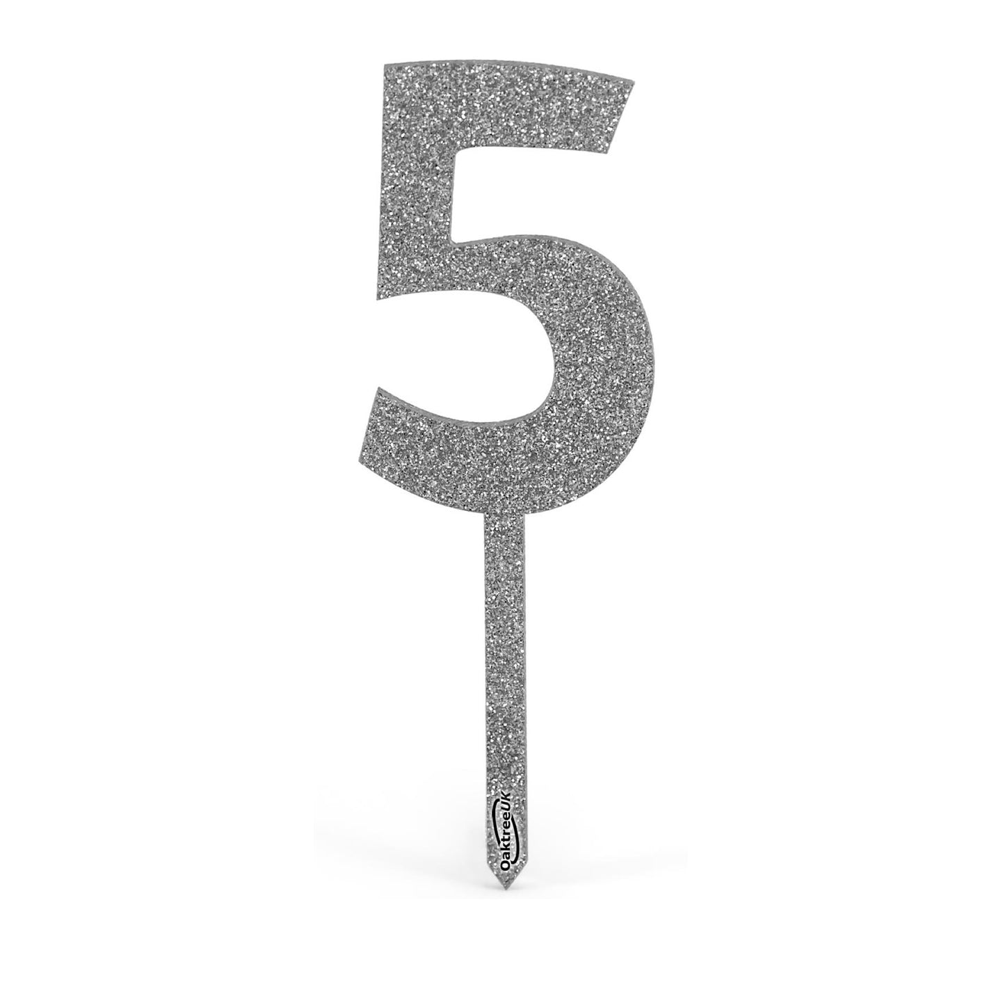 Silver Glitter Numbers 0-9 Acrylic Cake Toppers