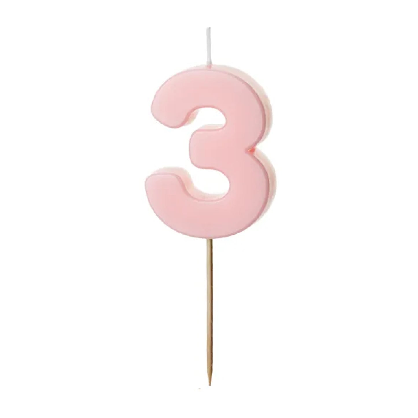 Pink Numbers 0-9 Candles