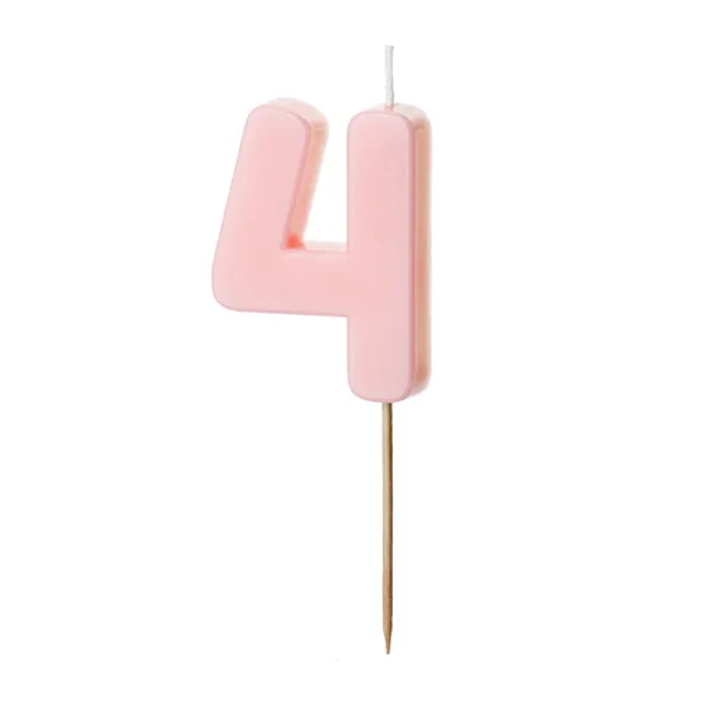 Pink Numbers 0-9 Candles