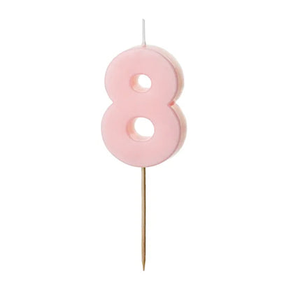 Pink Numbers 0-9 Candles