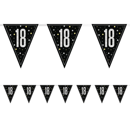 18th Birthday Black Bunting