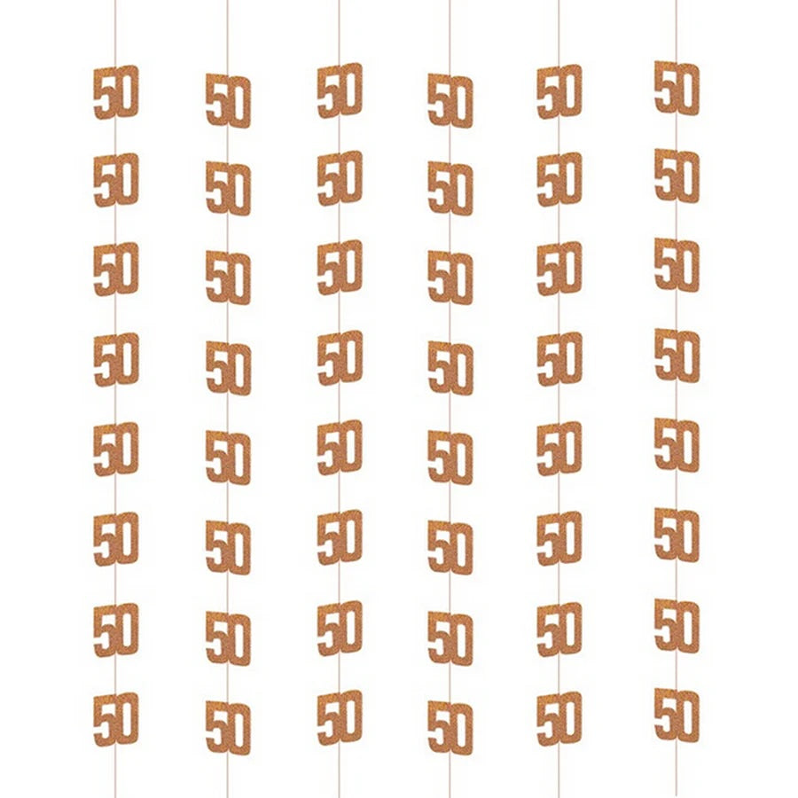 50th Birthday Rose Gold Hanging Strings