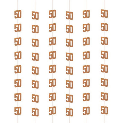 50th Birthday Rose Gold Hanging Strings