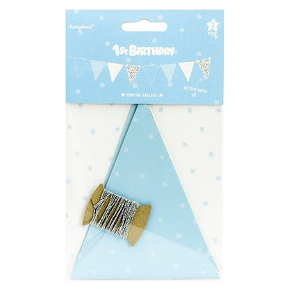 Blue Patterned Card Bunting