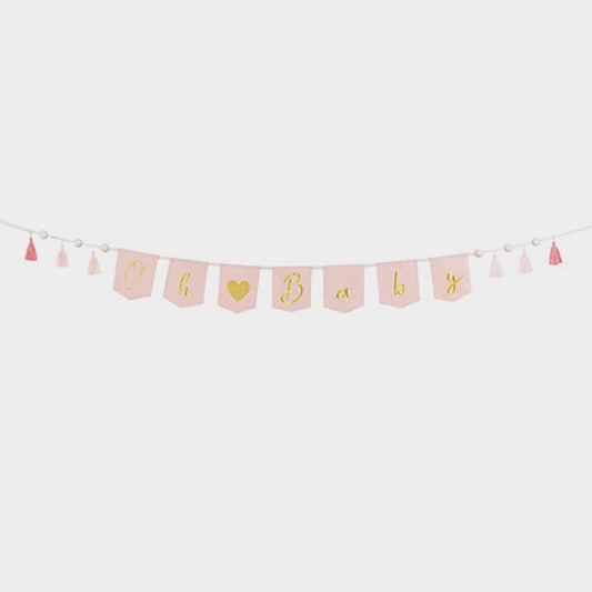 Pink Oh Baby Fabric Garland