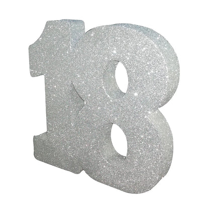 Silver Glitter 18 Table Decoration