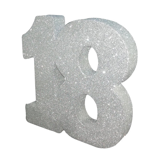 Silver Glitter 18 Table Decoration