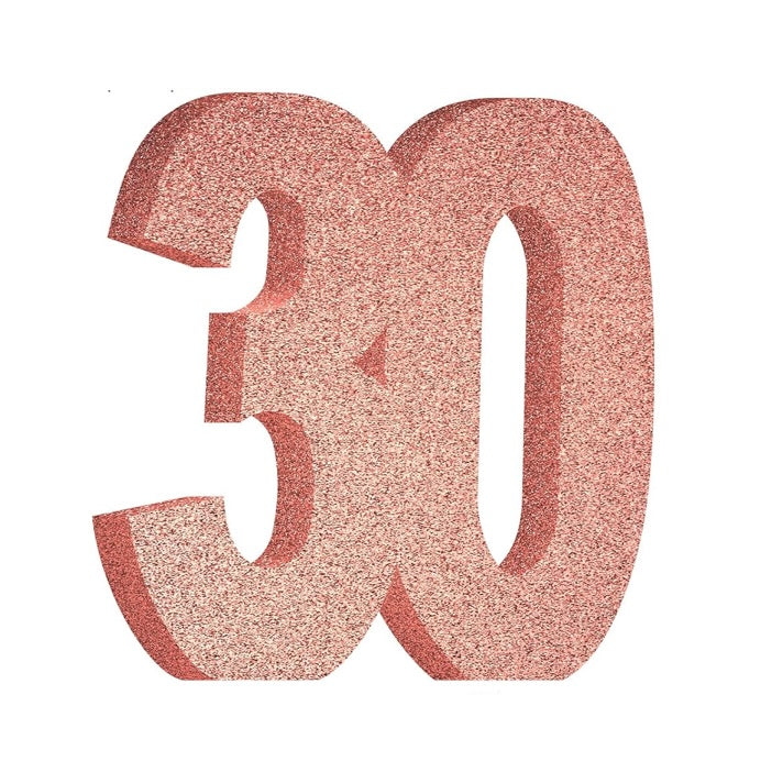 Rose Gold Glitter 30 Table Decoration