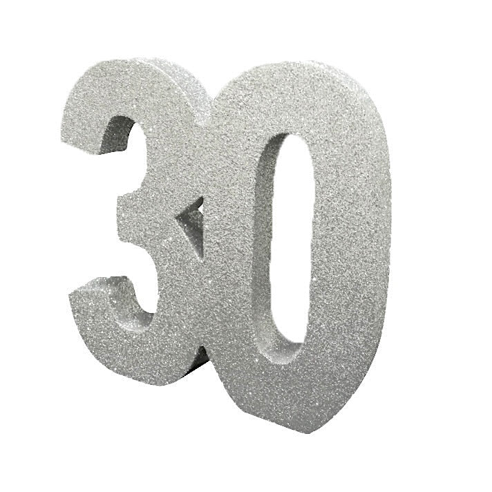 Silver Glitter 30 Table Decoration