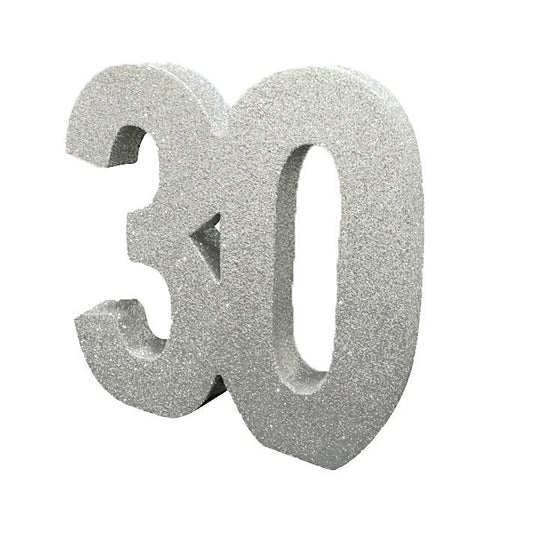 Silver Glitter 30 Table Decoration
