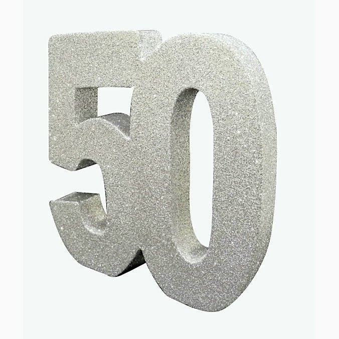 Silver Glitter 50 Table Decoration