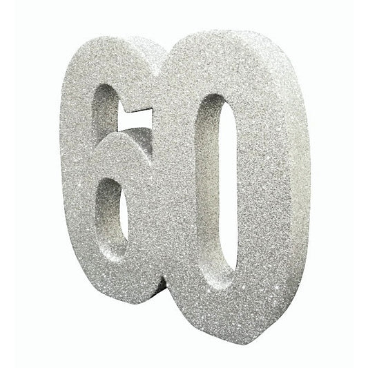 Silver Glitter 60 Table Decoration