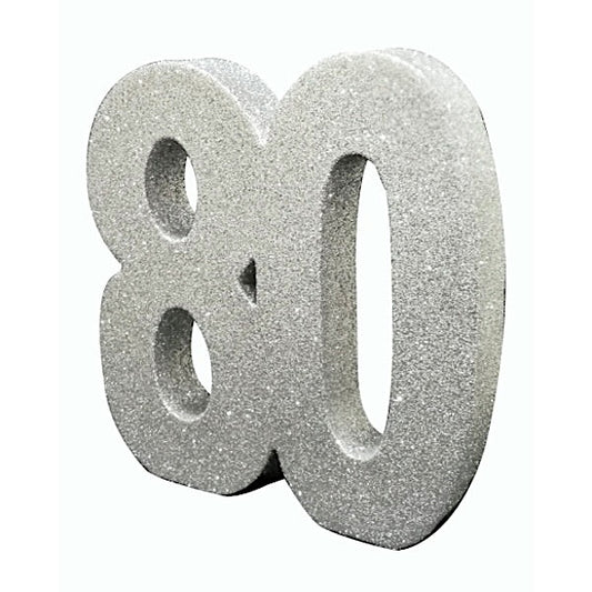 Silver Glitter 80 Table Decoration