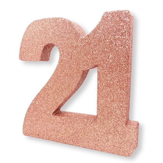 Rose Gold Glitter 21 Table Decoration