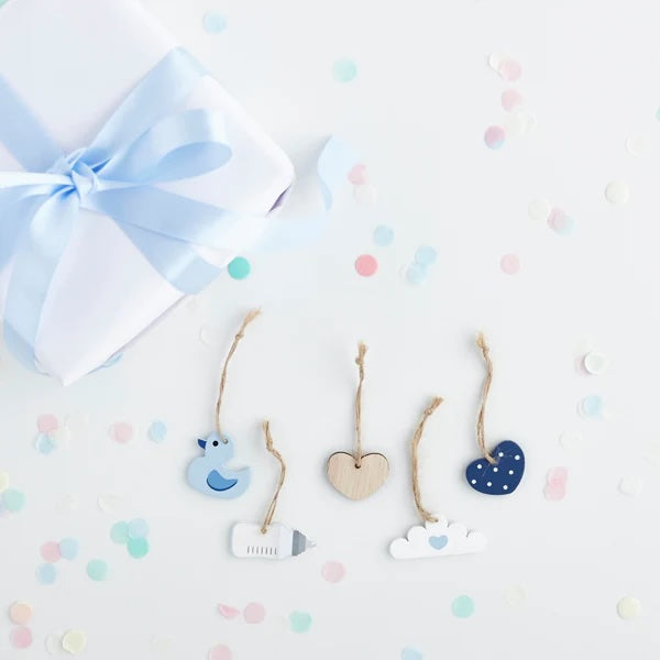 Blue Mini Wooden Baby Charms