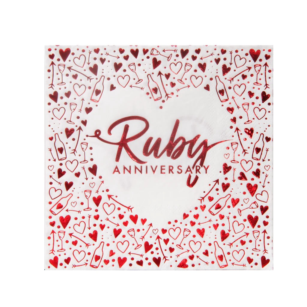 Ruby Anniversary Napkins