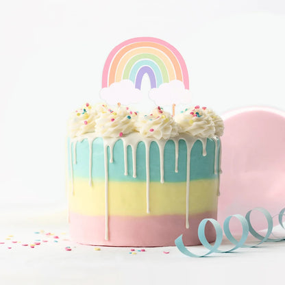 Pastel Rainbow Cake Topper