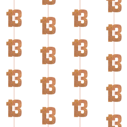 13th Birthday Rose Gold Hanging Strings