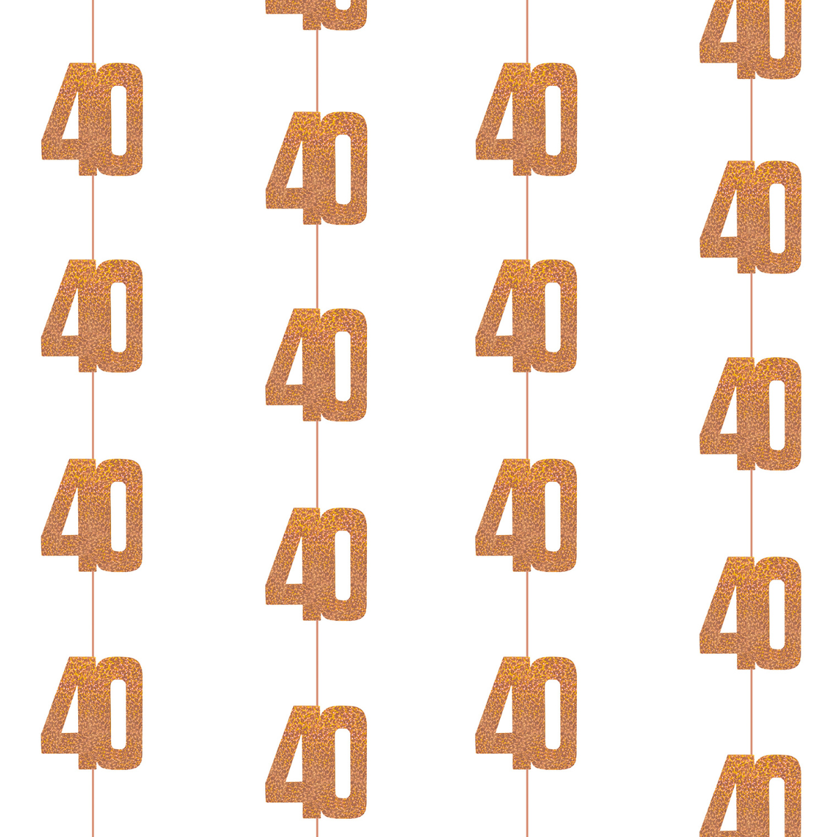 40th Birthday Rose Gold Hanging Strings