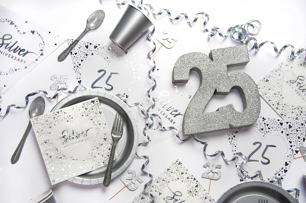 Silver Glitter 25 Table Decoration