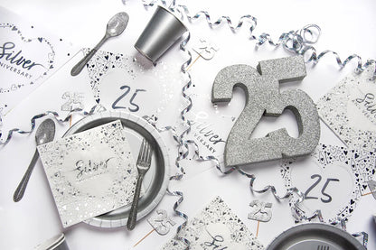 Silver Glitter 25 Table Decoration