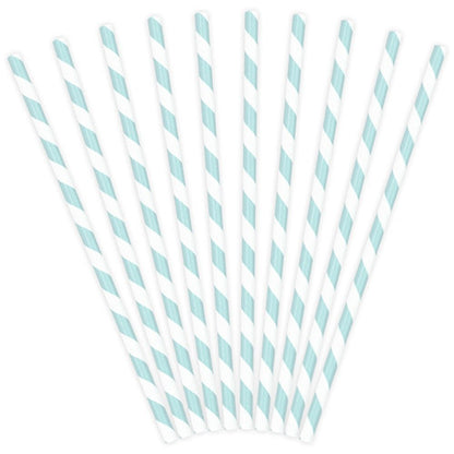 Blue Striped Paper Straws