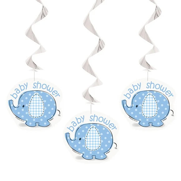 Baby Shower Elephant Hanging Swirls