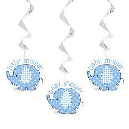 Baby Shower Elephant Hanging Swirls