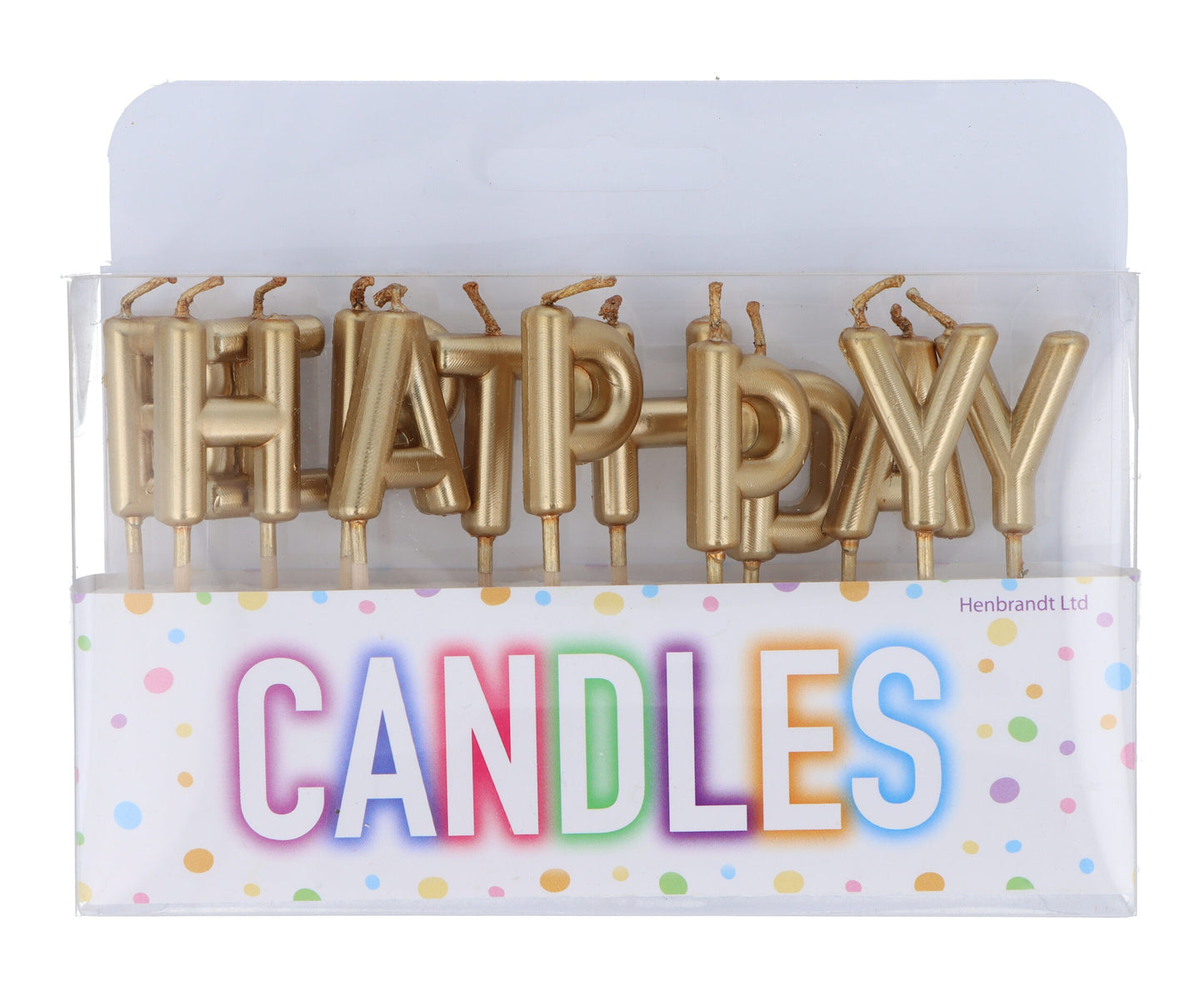 Gold Happy Birthday Candle Set