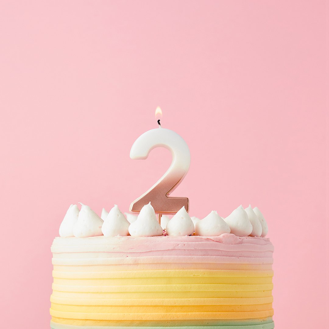 Rose Gold Ombre Numbers 0-9 Candles