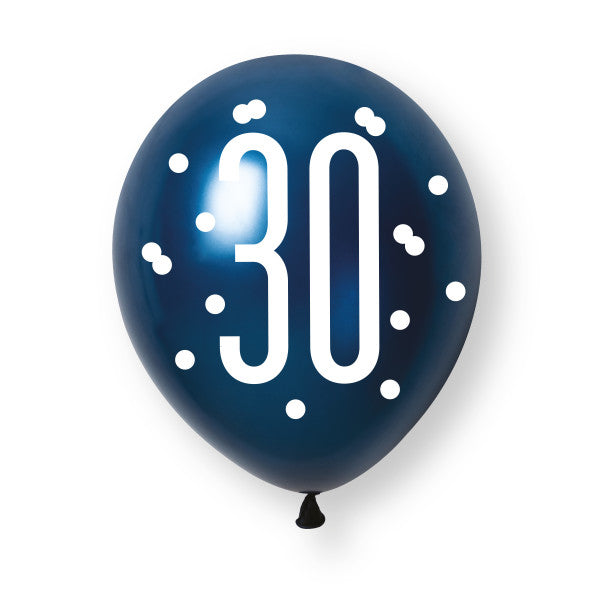 30th Birthday Blue Mixed Balloons