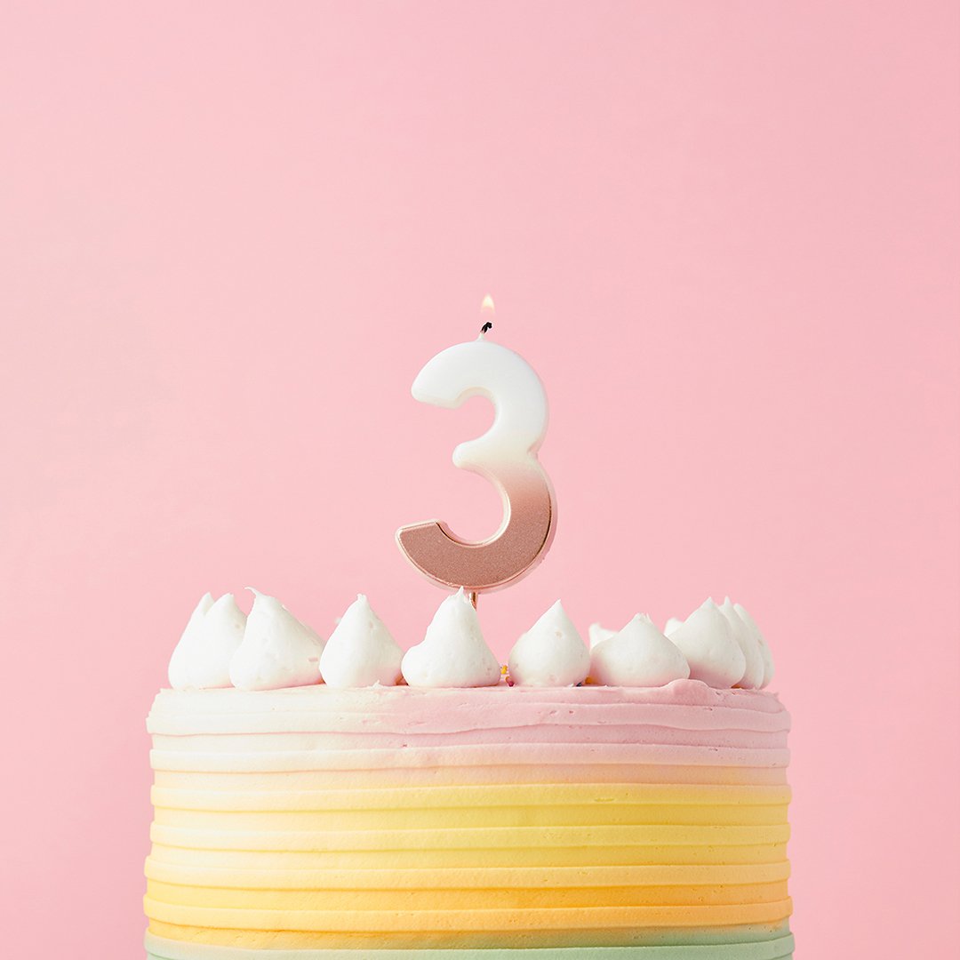 Rose Gold Ombre Numbers 0-9 Candles