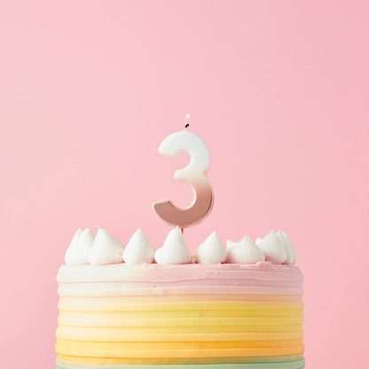 Rose Gold Ombre Numbers 0-9 Candles