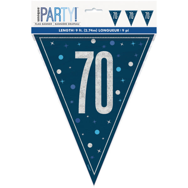 70th Birthday Navy Blue Bunting