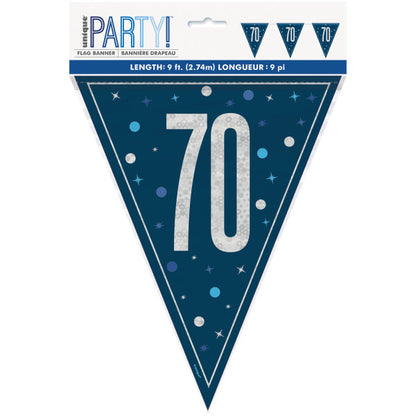 70th Birthday Navy Blue Bunting