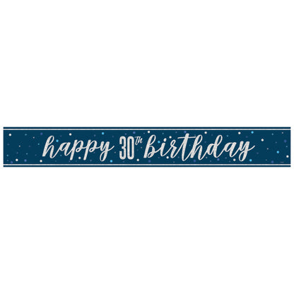 30th Birthday Navy Blue Banner