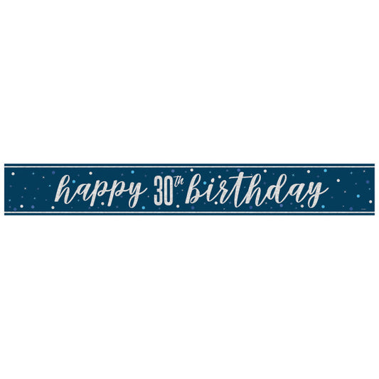 30th Birthday Navy Blue Banner