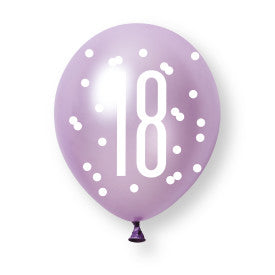 18th Birthday Pink & Purple Mixed Balloons