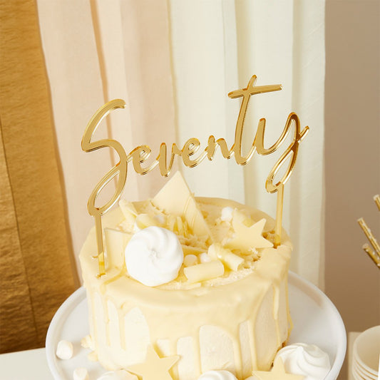 Gold Seventy Acrylic Cake Topper