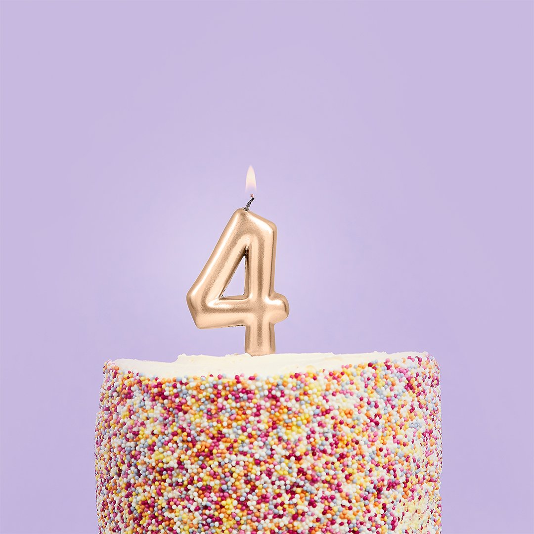Metallic Gold Numbers 0-9 Candles