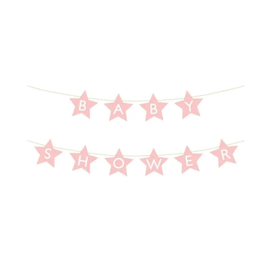 Pink Baby Shower Star Garland