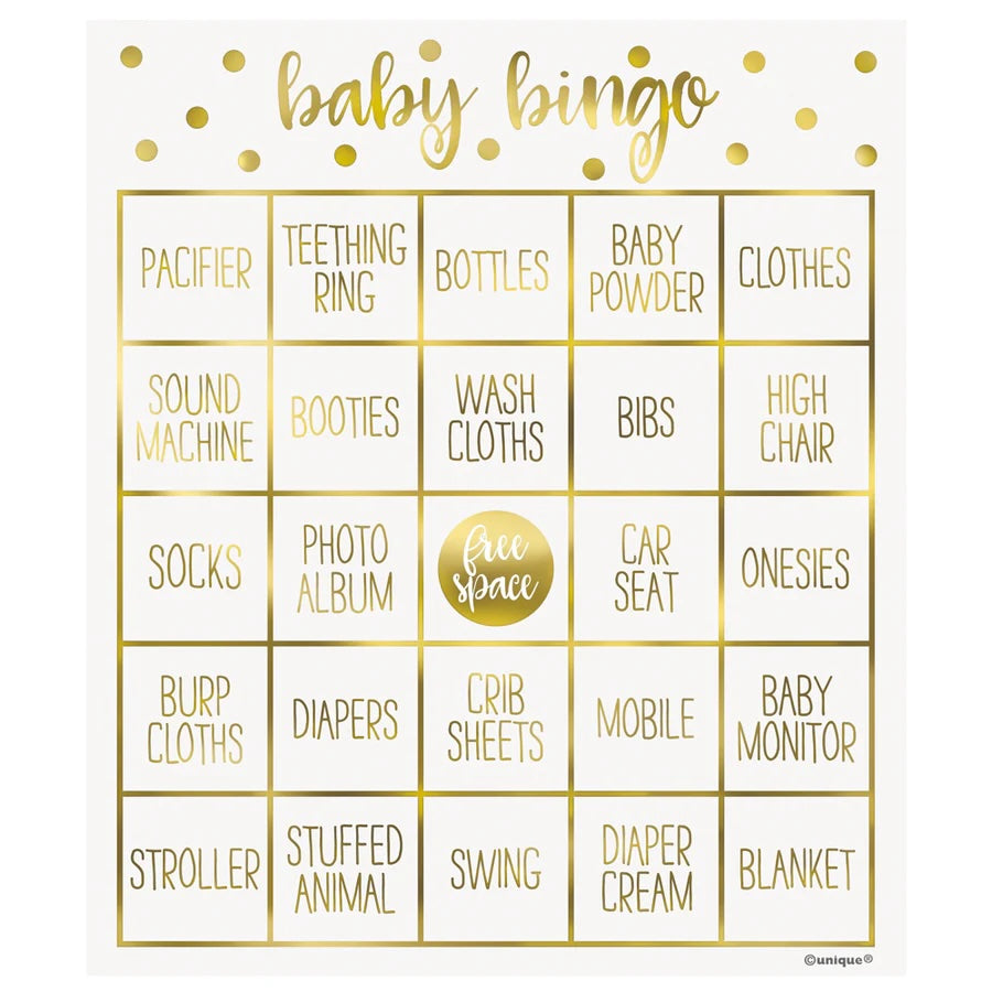 Gold Baby Bingo Set