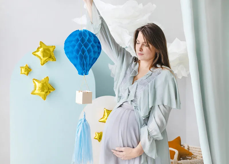 Blue Honeycomb Air Balloon Decoration