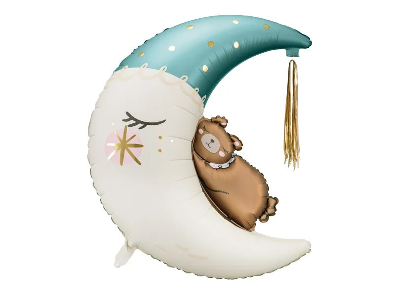 Blue Teddy Bear Moon Balloon