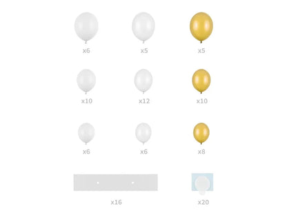 White & Gold Heart Balloon Garland Kit