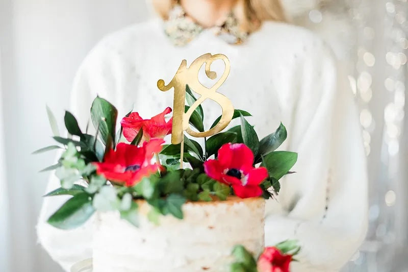 Gold "18" Cake Topper