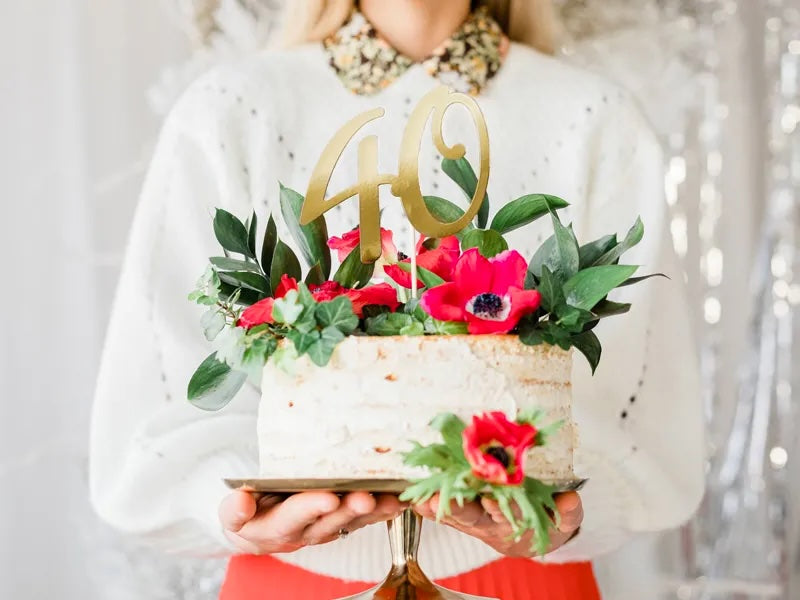 Gold "40" Cake Topper