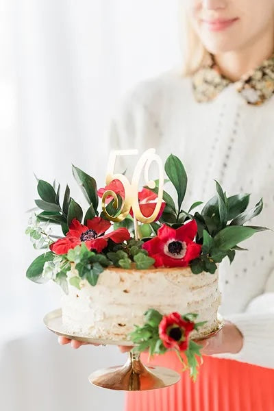Gold "50" Cake Topper